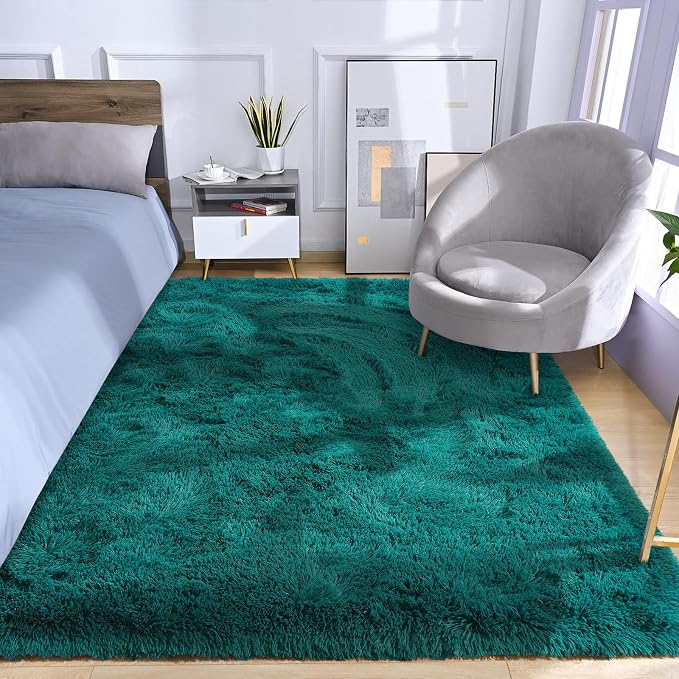 Amearea Blue and Green Shag Area Rug 5' x 7' - Image 2