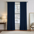 PONY DANCE Blue Blackout Curtains 96 inch Long, Room Darkening Curtains by PONYDANCE