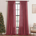 Burgundy Curtains for Living Room Back Tab Modern Farmhouse Semi Sheer Burgundy by Jolilight