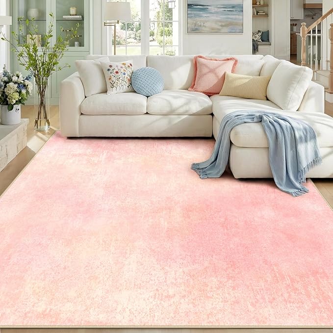 Washable Area Rugs 8'x10' Non-Slip Modern Abstract Soft by RELEANY