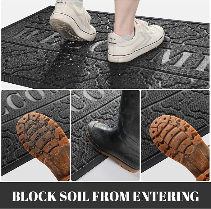 Yimobra Welcome Mat Outdoor Indoor, All-Season Waterproof Front Door Mat - Image 3