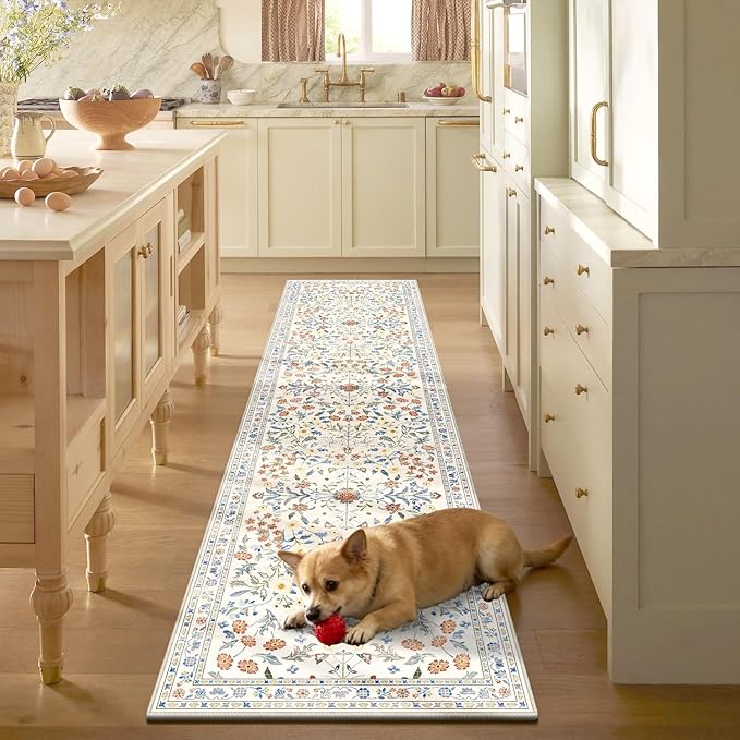 Yamaziot Washable Runner Rug 2x8 – Boho Non Slip Floral Hallway Runner Rug - Image 3