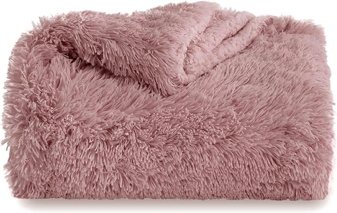 Bedsure GentleSoft Fuzzy Sherpa Faux Fur Twin Blanket Dusty Pink Cozy Gifts - Image 7