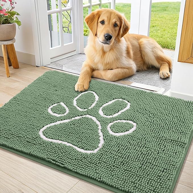 Smiry Dog Door Mat for Muddy Paws, Absorbent Dirt Trapper Non Slip Quick Dry by Smiry