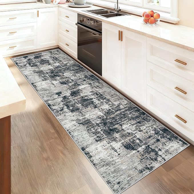 XLUEZ 2x8 Runner Rug for Hallway, Washable Modern Abstract Runner Rugs Neutral - Image 3