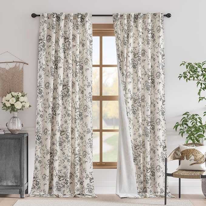 jinchan Blackout Floral Curtains by JINCHAN