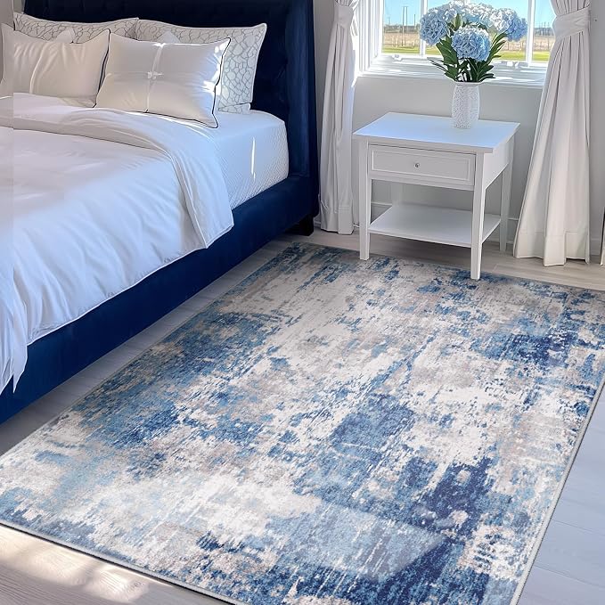 Washable Area Rugs 4'x6' Non-Slip Modern Abstract Soft - Image 7