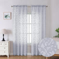 Lecloud Leia Light Grey Sheer Curtains 90 Inches Long 2 Panels, Texture Patio by Lecloud