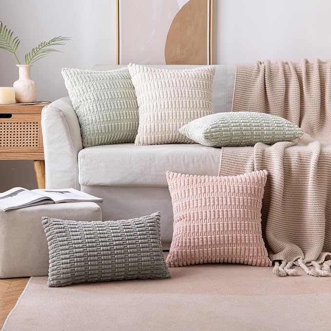 MIULEE Pack of 2 Corduroy Decorative Throw Pillow Covers 20x20 Inch Soft Boho - Image 3