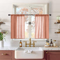 BGment Short Terracotta Linen Curtains 30 Inch Length by BGment