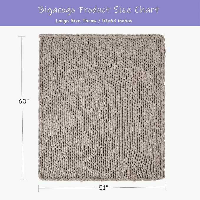 Bigacogo Chunky Knit Throw Blanket - Image 2