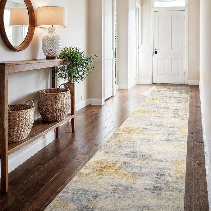 2'6''x16' Washable Kitchen Runner Rug: Modern Abstract Runners by Ksrau