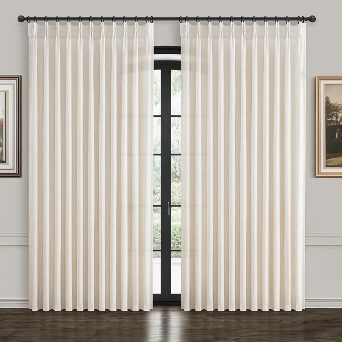 Ivory Natural Linen 70 Inch Extra Wide Curtains & Drapes 108 Inches Long 2 by PleatedDrapes