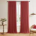 Guken Red 100% Blackout Linen Curtains 84 Inch Length 2 Panels Set by Guken