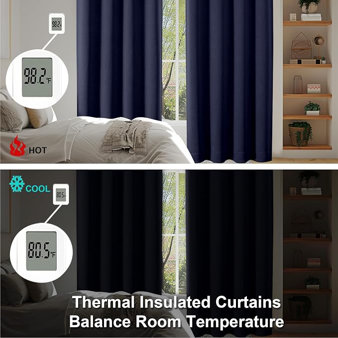 Simplebrand Ava Navy Blue Blackout Curtains - Image 6