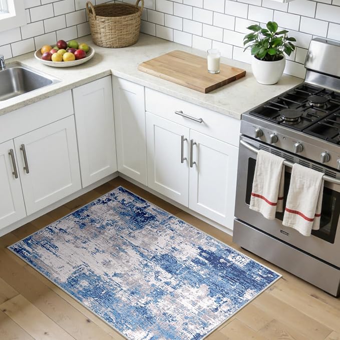 Washable Area Rugs 3x4 Non-Slip Modern Abstract Soft - Image 3