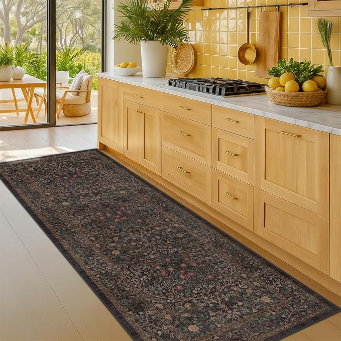 Dark Brown Washable 2x6 Runner Rugs - Image 3