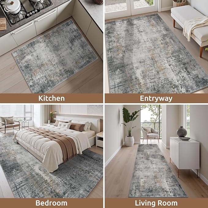 3 x 5 Rug Small Non Slip Area Rug Ultra Soft Machine Washable Low Pile Modern - Image 7