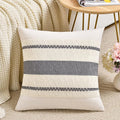 Fancy Homi Set of 1 Neutral Grey Farmhouse Decorative Throw Pillow Covers 18x18 by Fancy+Homi