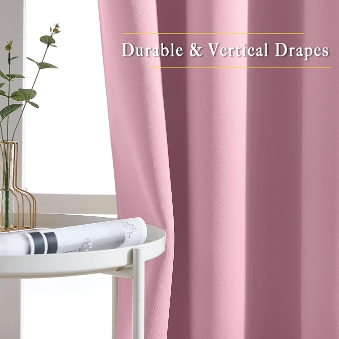 NICETOWN Crystal Pink Blackout Curtains & Drapes - Image 5