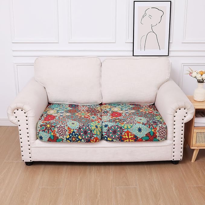 hyha Printed Couch Cushion Covers, Floral Sofa Covers Washable - Image 5