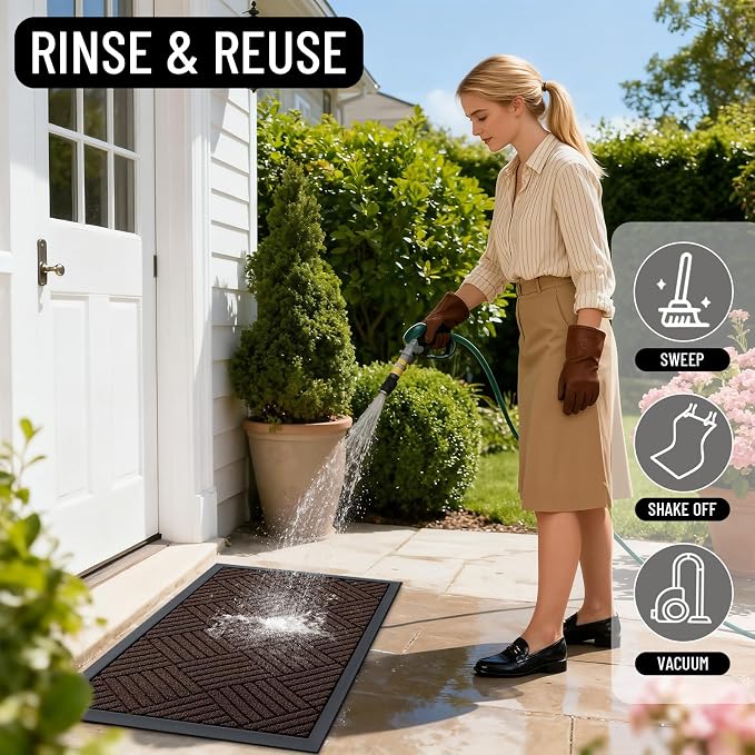 OLANLY Front Door Mat Outside Entrance 29.5x17, Heavy Duty Sturdy Natural - Image 8