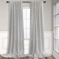 Pitalk Light Grey Linen Curtains 102 Inches Long by Pitalk