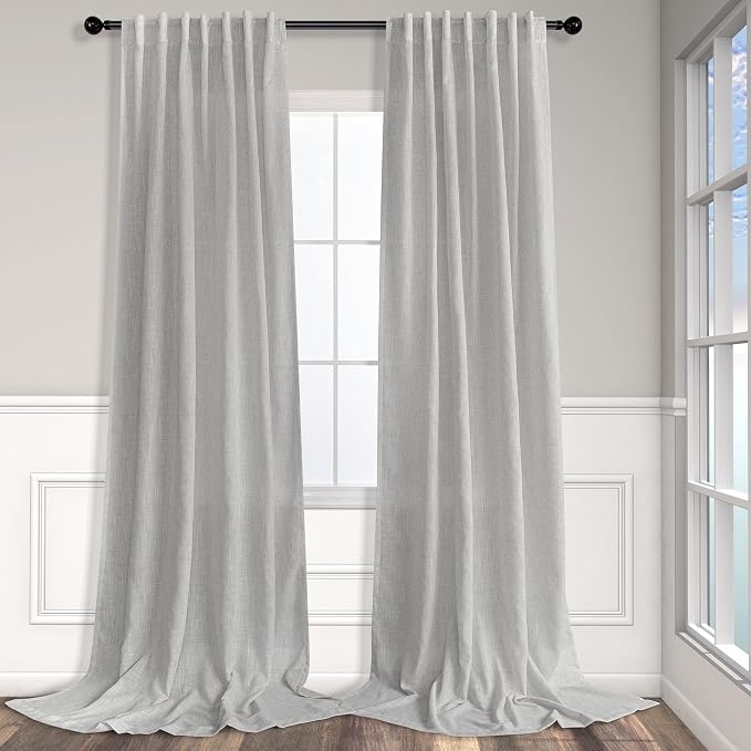 Pitalk Extra Long Grey Curtains 120 Inch Length by Pitalk