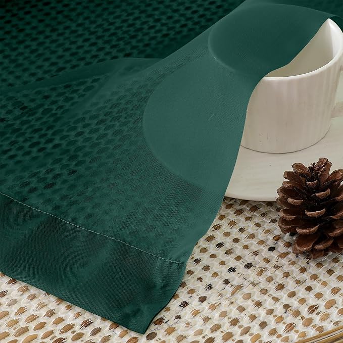 OVZME Hunter Green Sheer Curtains 72 Inches Long 2 Panels - Image 4