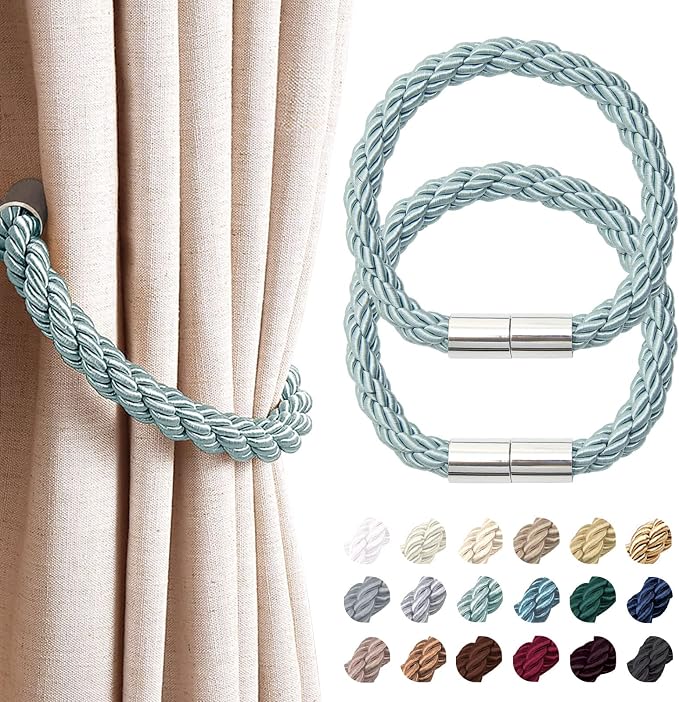 NICEEC 2 Pack Strong Magnetic Curtain Tiebacks Modern Simple Style Drape Tie by NICEEC