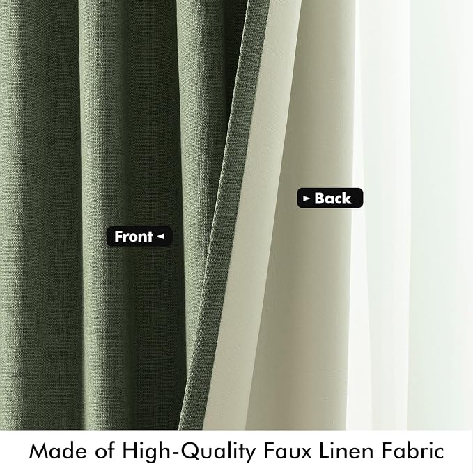 MIULEE 100% Blackout Linen Curtains - Image 6