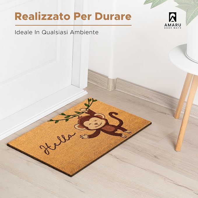 Monkey - 17"x29" - Coir Door Mat - Welcome Mats - Image 5