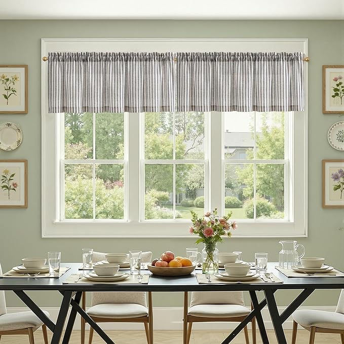 jinchan Linen Stripe Curtain Valance - Image 3