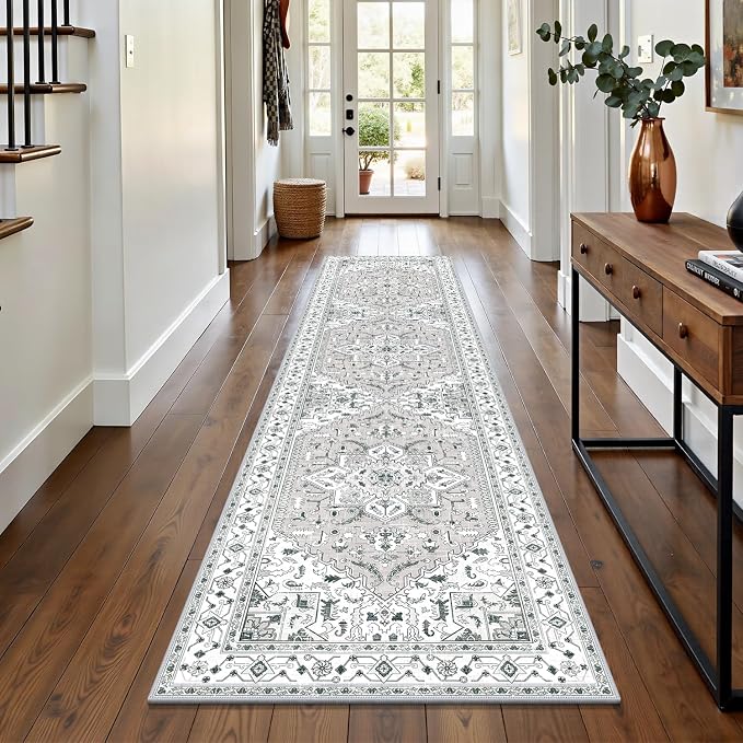 Yamaziot Washable Runner Rug, 2x8 Non-Slip Boho Vintage Hallway Rug by Yamaziot