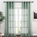 NICETOWN Olive Green Curtains Linen Sheer Texture by NICETOWN