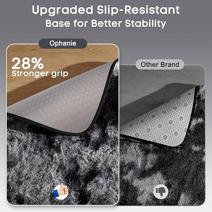Ophanie Tie-Dyed Black&Grey Area Rugs - Image 4
