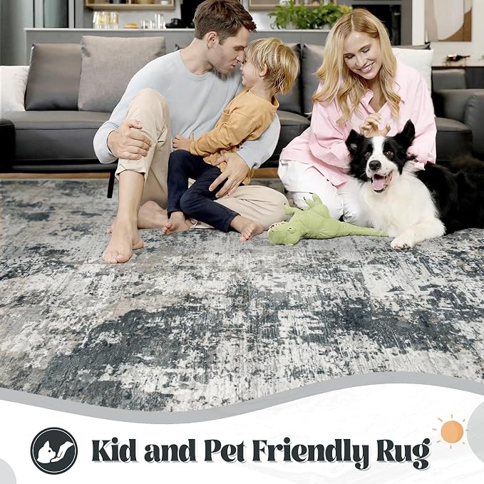 XLUEZ 6x9 Area Rugs for Living Room, Washable Modern Abstract Large Area Rug - Image 3