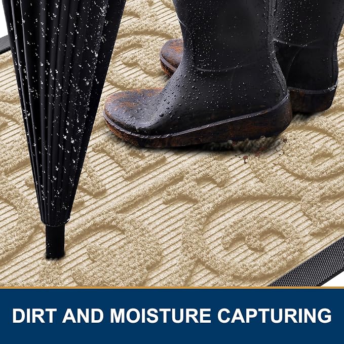Smiry Welcome Door Mat Outside Entrance, Heavy Duty Trap Dirt and Moisture Easy - Image 3