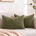 Fancy Homi 2 Packs Olive Green Long Lumbar Decorative Throw Pillow Covers 12x24 by Fancy+Homi