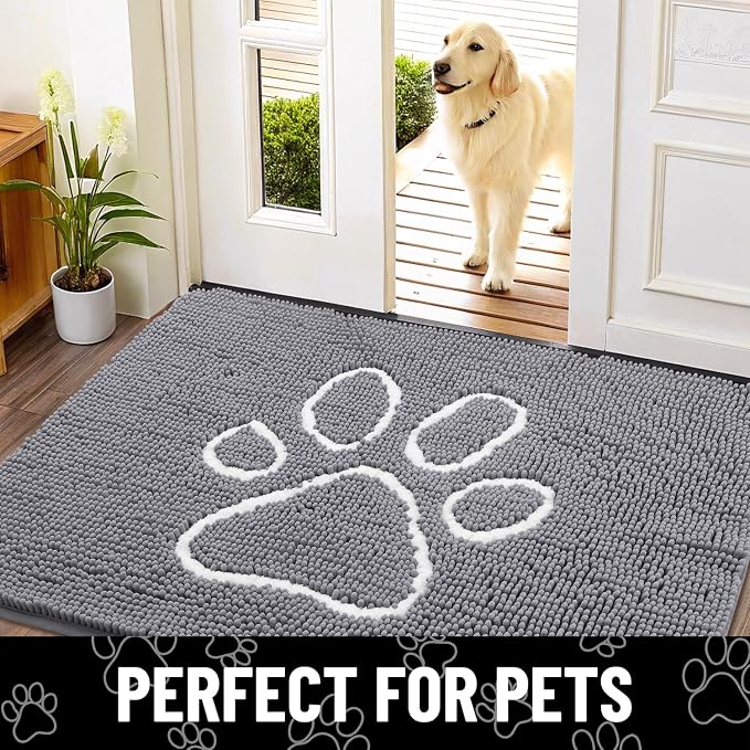 Smiry Dog Door Mat for Muddy Paws, Absorbent Dirt Trapper Non Slip Quick Dry - Image 7