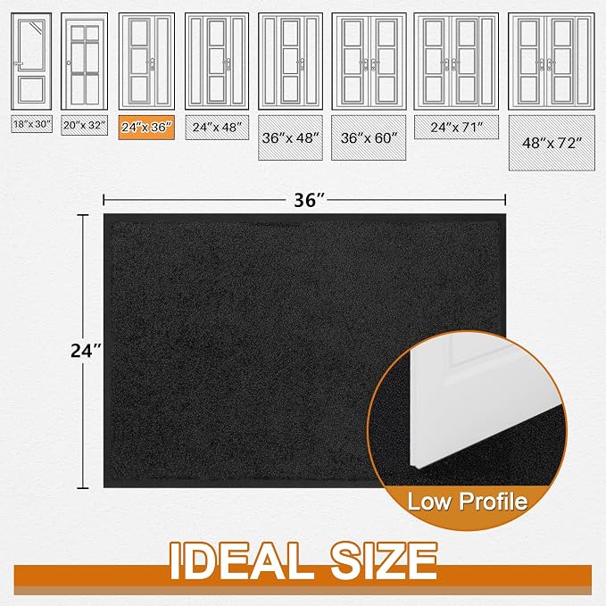 Mibao Dirt Trapper Door Mat for Indoor Outdoor, Waterproof All-Season, - Image 3