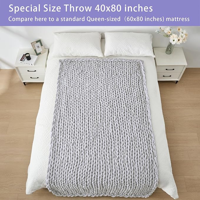 Bigacogo Chunky Knit Throw Blanket - Image 6