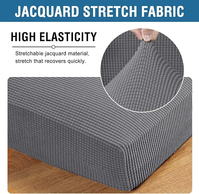 H.VERSAILTEX Super Stretch Individual Seat Cushion Covers, Thick Jacquard - Image 4