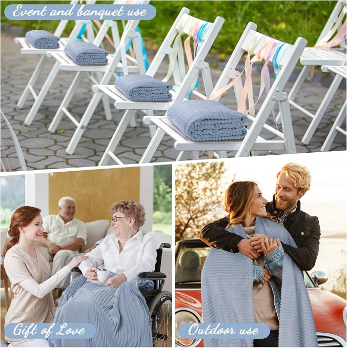 Buryeah 12 Pcs Flannel Throw Blanket Bulk 50 x 60 in Sleepover Blanket Outdoor - Image 4
