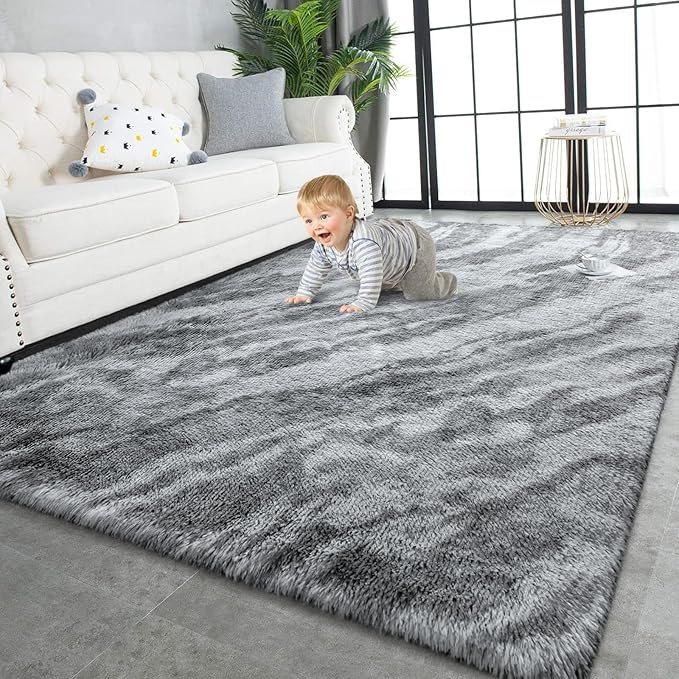TWINNIS Super Soft Shaggy Rugs Fluffy Carpets, 4x5.9 Feet, Indoor Modern Plush by TWINNIS