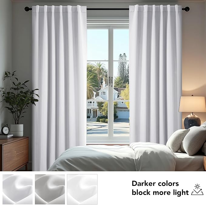 Deconovo Blackout Curtains, Thermal Insulated, W70 x L108 2 Panels, Back Tab - Image 4