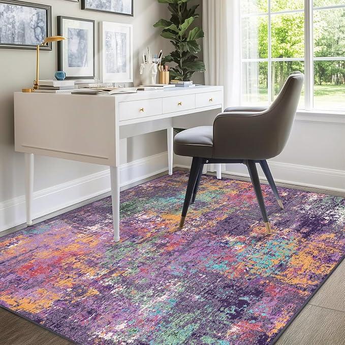 Washable Area Rugs 5'x7' Non-Slip Modern Abstract Soft - Image 8