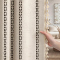 Beige Boho Blackout Curtains 2 Panels 84 Inch by Unknown