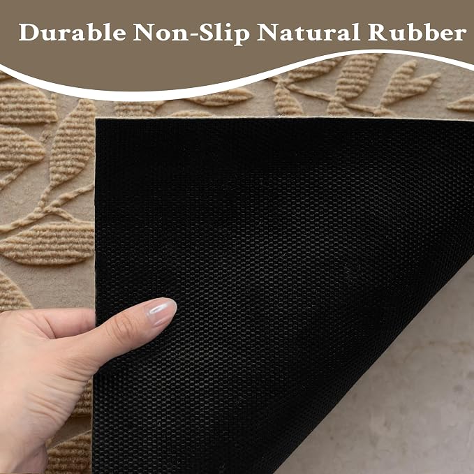 Beige Leaves Outdoor Indoor Entrance Door mat, Absorbent Durable Heavy Duty - Image 7