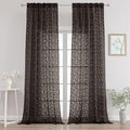 Chyhomenyc Extra Long Chocolate Sheer Curtains 108 Inch Length 2 Panels Set by Chyhomenyc